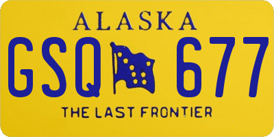 AK license plate GSQ677