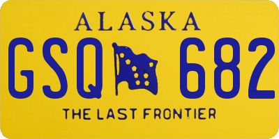 AK license plate GSQ682