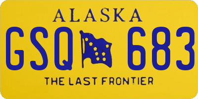 AK license plate GSQ683