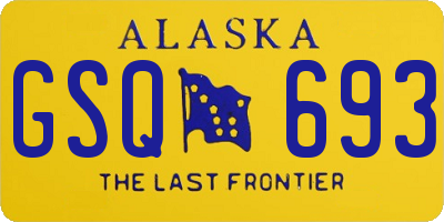 AK license plate GSQ693