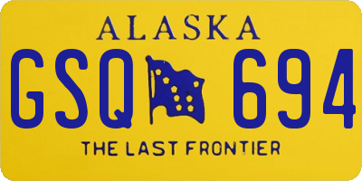AK license plate GSQ694