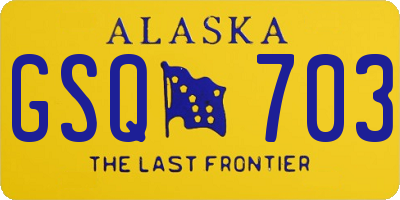 AK license plate GSQ703