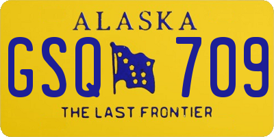 AK license plate GSQ709