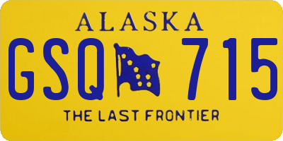 AK license plate GSQ715