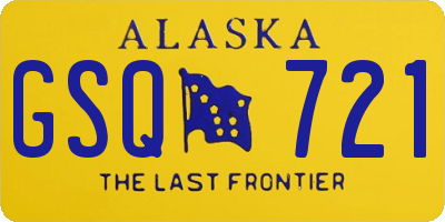 AK license plate GSQ721