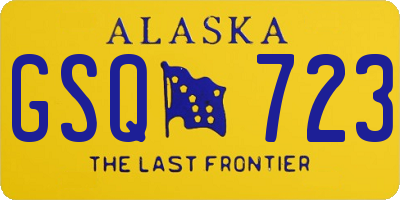 AK license plate GSQ723