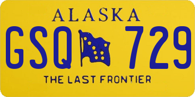AK license plate GSQ729