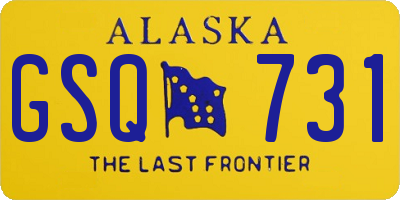 AK license plate GSQ731