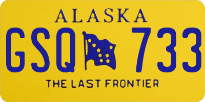 AK license plate GSQ733