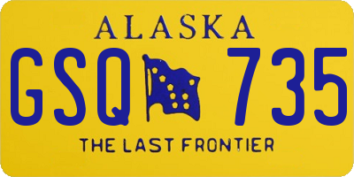 AK license plate GSQ735