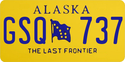 AK license plate GSQ737