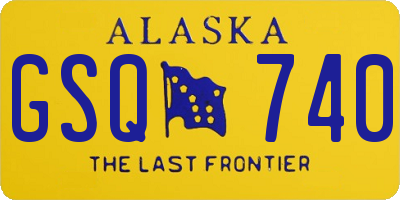 AK license plate GSQ740