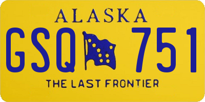 AK license plate GSQ751