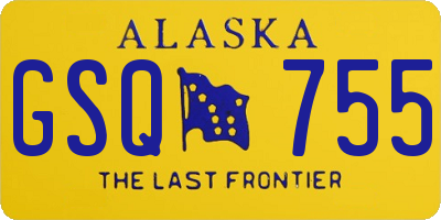 AK license plate GSQ755