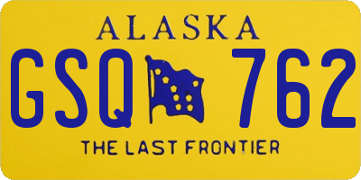 AK license plate GSQ762