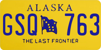 AK license plate GSQ763