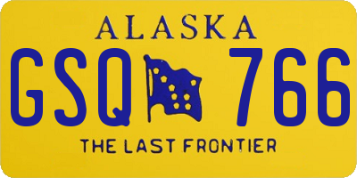 AK license plate GSQ766
