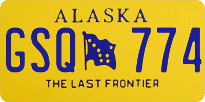 AK license plate GSQ774