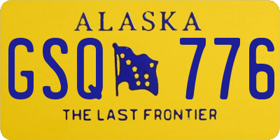 AK license plate GSQ776
