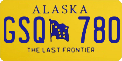 AK license plate GSQ780