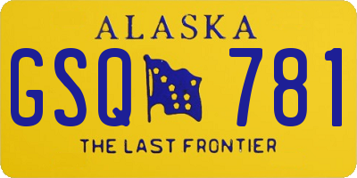 AK license plate GSQ781