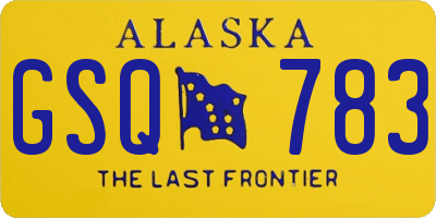 AK license plate GSQ783