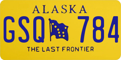 AK license plate GSQ784
