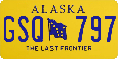 AK license plate GSQ797