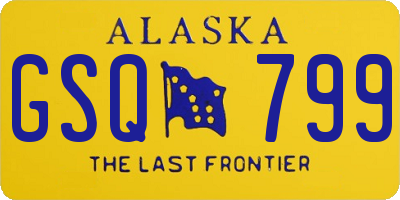 AK license plate GSQ799