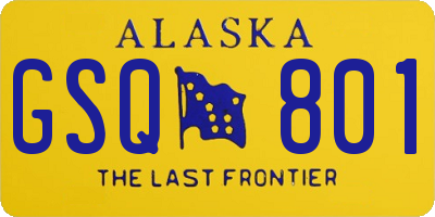 AK license plate GSQ801