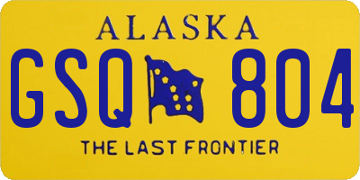 AK license plate GSQ804