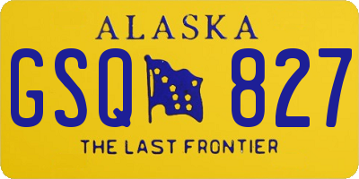 AK license plate GSQ827