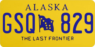 AK license plate GSQ829