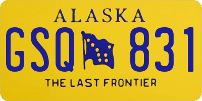 AK license plate GSQ831