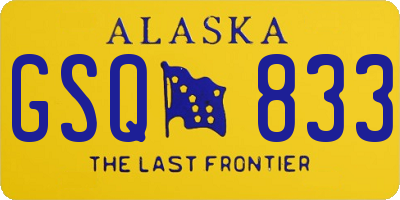 AK license plate GSQ833