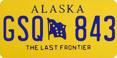 AK license plate GSQ843