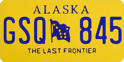 AK license plate GSQ845