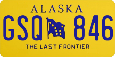 AK license plate GSQ846
