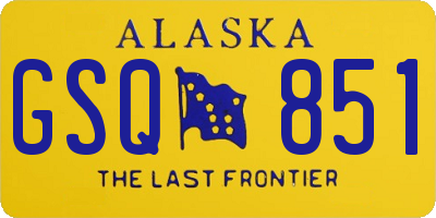 AK license plate GSQ851