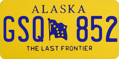 AK license plate GSQ852