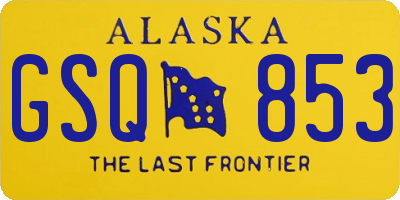 AK license plate GSQ853
