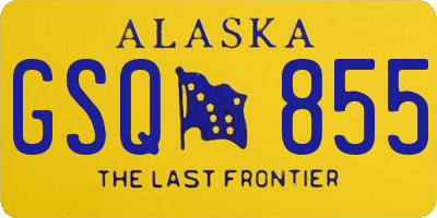 AK license plate GSQ855