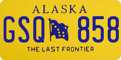 AK license plate GSQ858