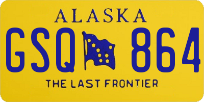 AK license plate GSQ864