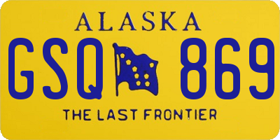 AK license plate GSQ869