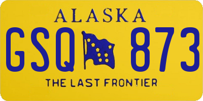 AK license plate GSQ873