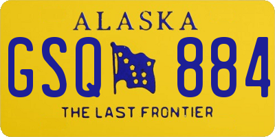 AK license plate GSQ884