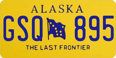 AK license plate GSQ895