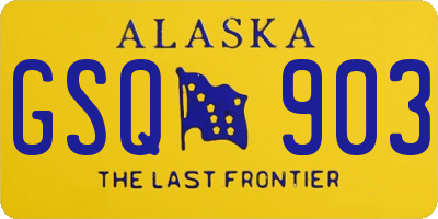 AK license plate GSQ903