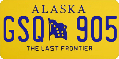 AK license plate GSQ905